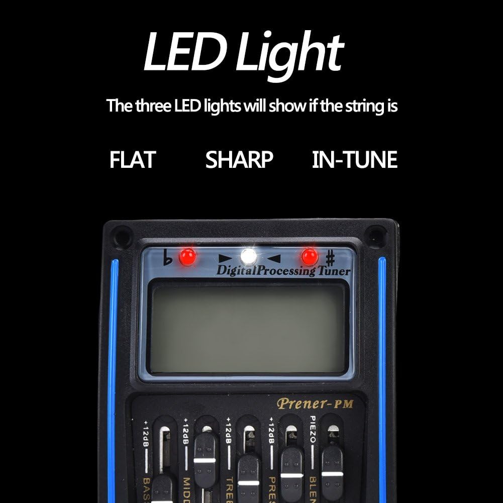 5 Band Tonabnehmer, EQ Equalizer Piezo Digital Tuner Tonabnehmer für Akustikgitarre