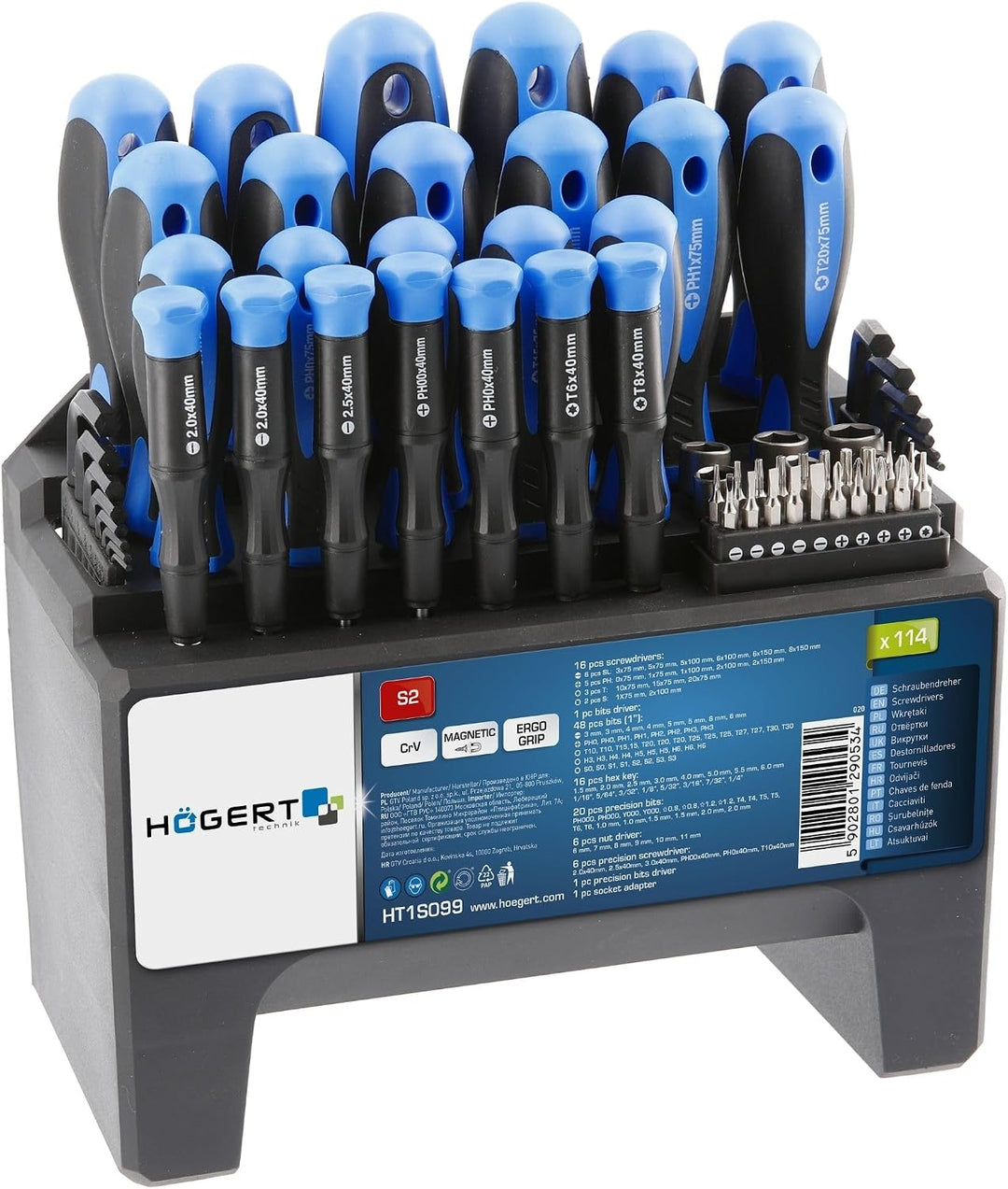 Högert Technik - Bit-Set 114 Stk. I Schraubendreher und Bits I Universelles Set I inkl. Schraubendre