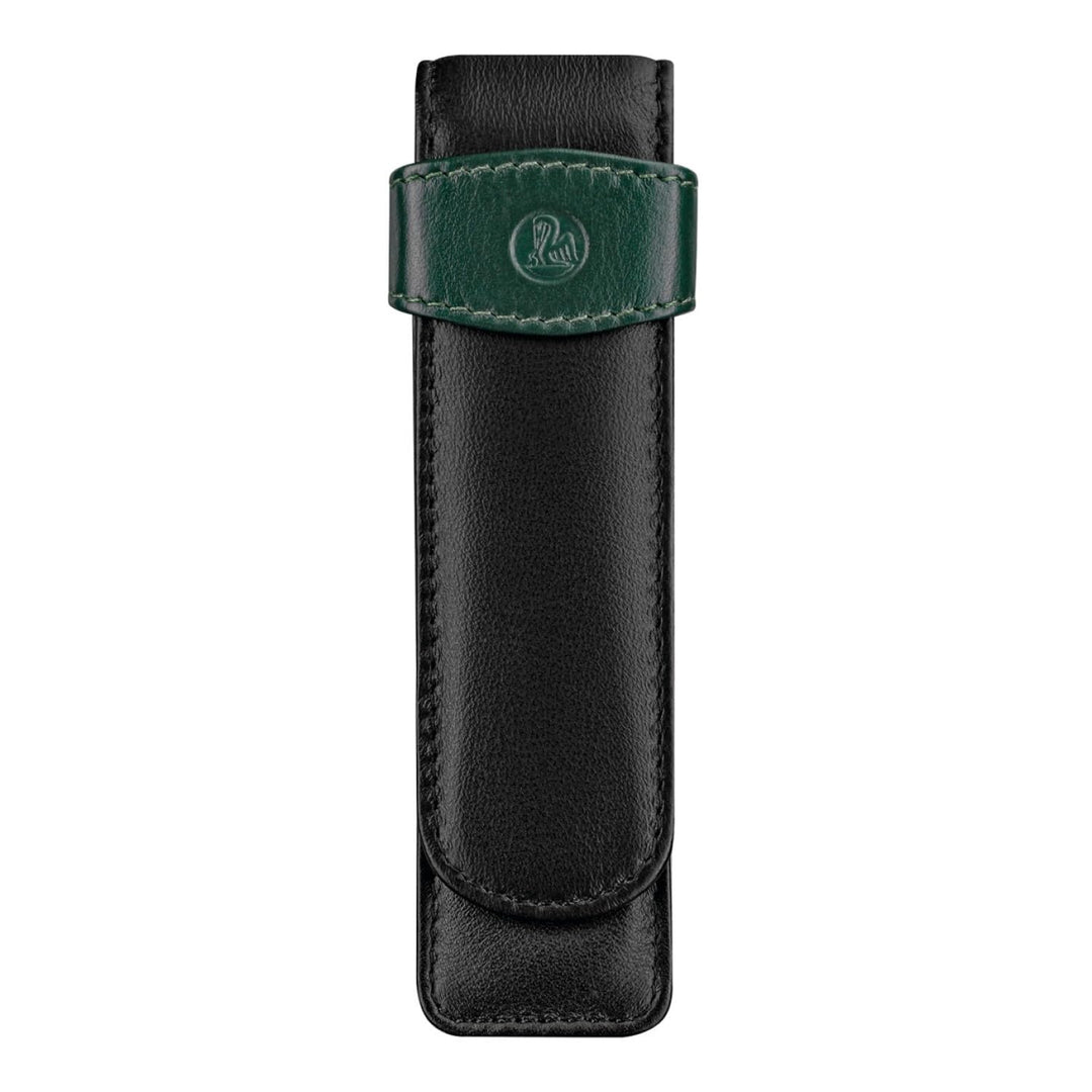 Pelikan 923722 Schreibgeräte-Etui Leder TG 22 Stiftablagen, 1 Stück TG22 Schwarz-grün, TG22 Schwarz-
