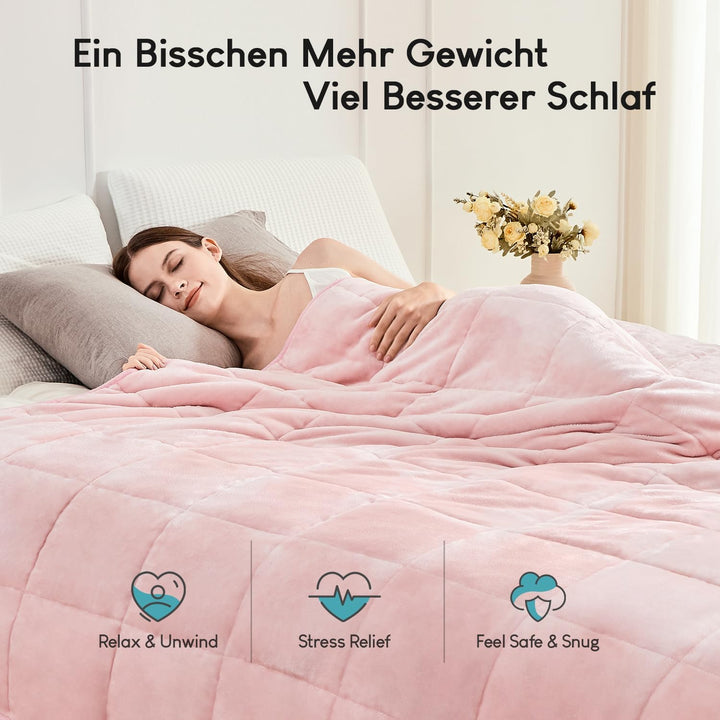 Cottonblue Gewichtsdecke 120x180cm 5.5kg- Sherpa Fleece Entspannungsdecke Erwachsene Zur Verbesserun