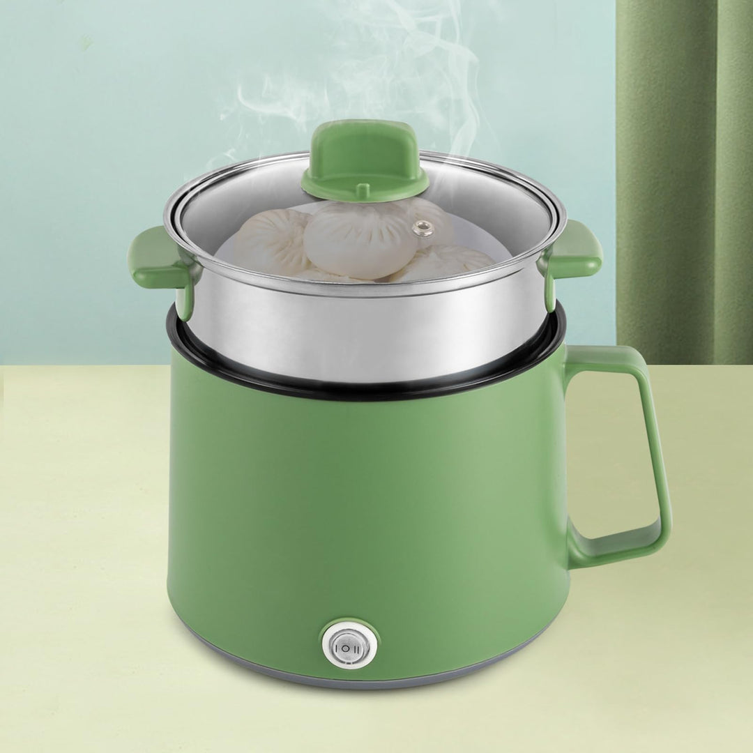 Doppelte Leistung Elektrischer Hot Pot,1.7L Mini Elektrische Hot Pot mit Dampfgarer, Multifunktional