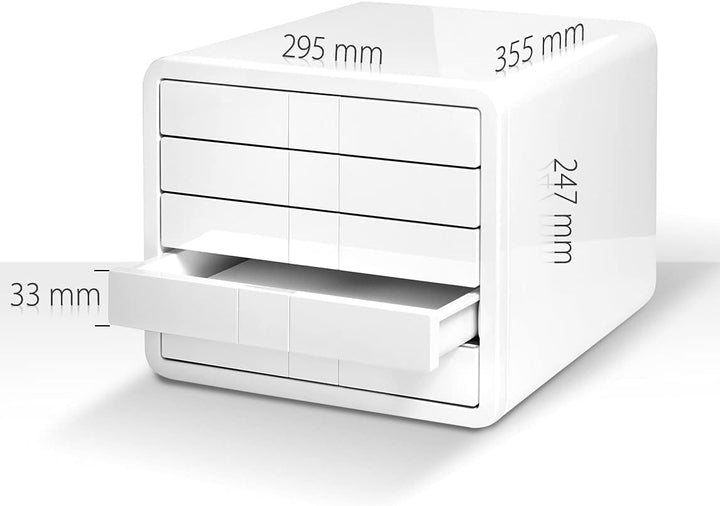 HAN Schubladenbox i-BOX, Schreibtischbox mit 5 Schubladen bis A4/C4, Auszugsperre, diskretes Beschri