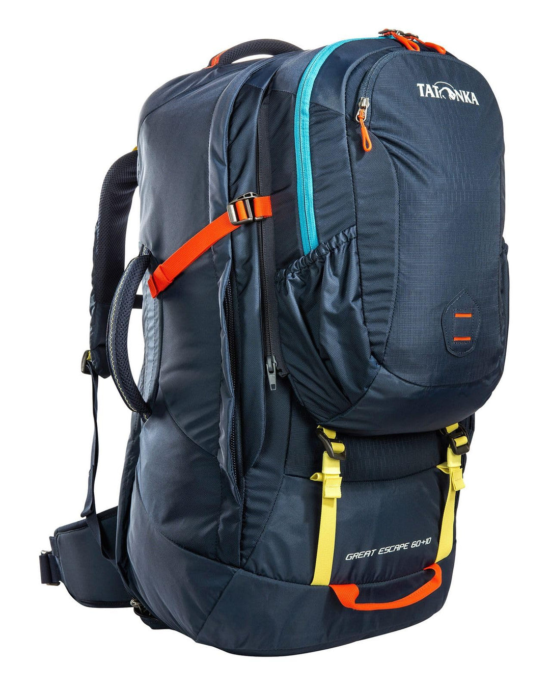 Tatonka Great Escape 60+10 - Reiserucksack mit grosser Kofferöffnung, abnehmbarem Daypack (10l) und