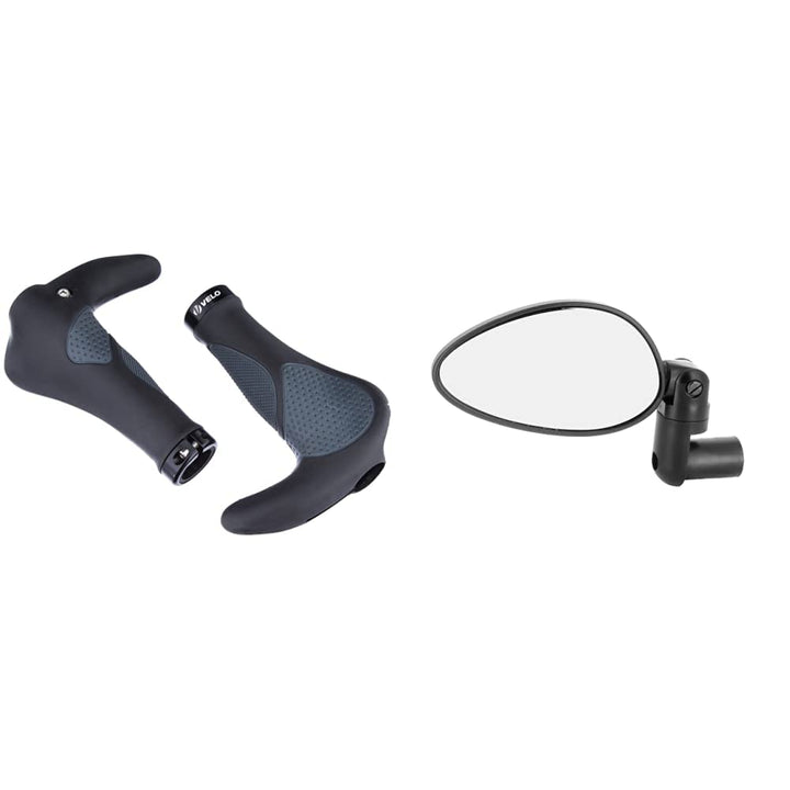 ERGOGEL D3 BAR Fahrradgriff, ergonomische Form, Gel-Schraubgriff, schwarz/grau 138 mm Bundle mit Fah