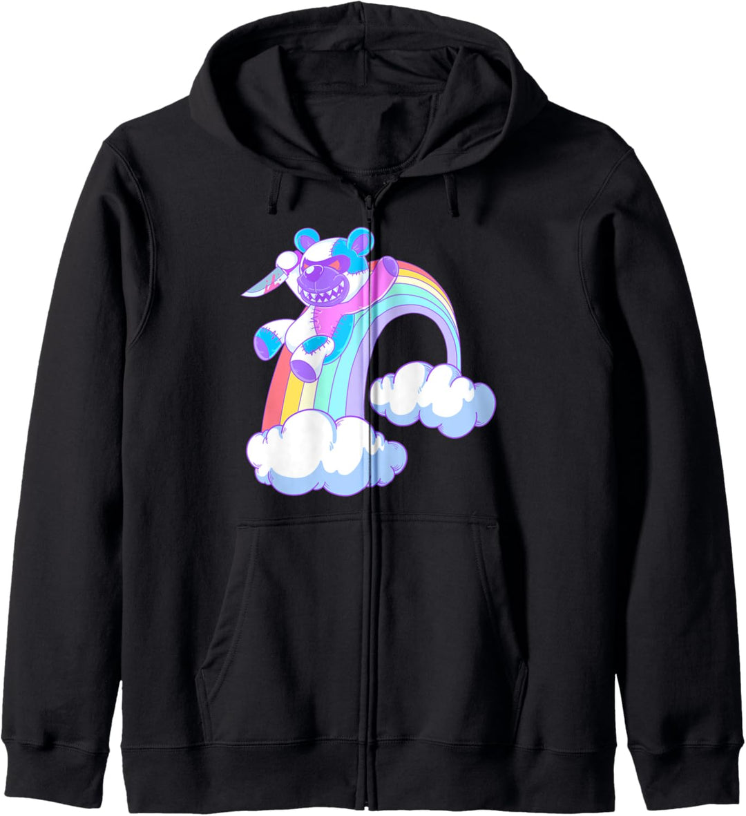 Pastel Goth Rainbow Teddy Kapuzenjacke