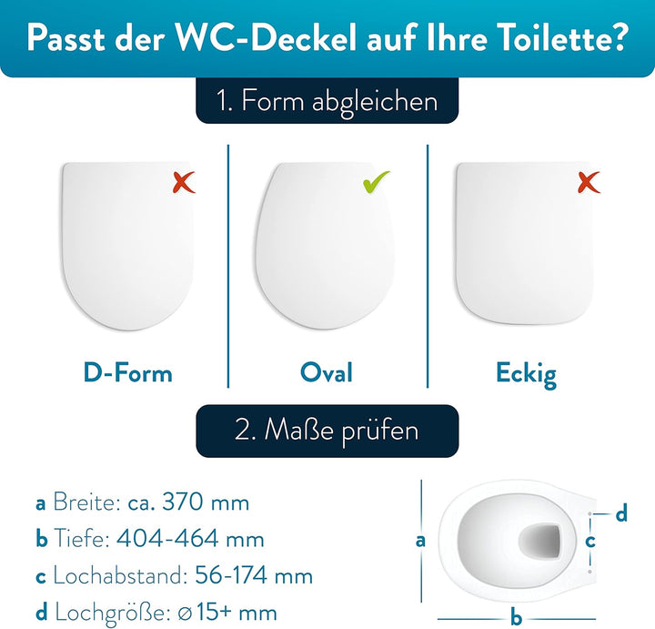 Benkstein® Premium Toilettendeckel antibakteriell oval weiss. Klodeckel mit Quick-Release-Funktion u