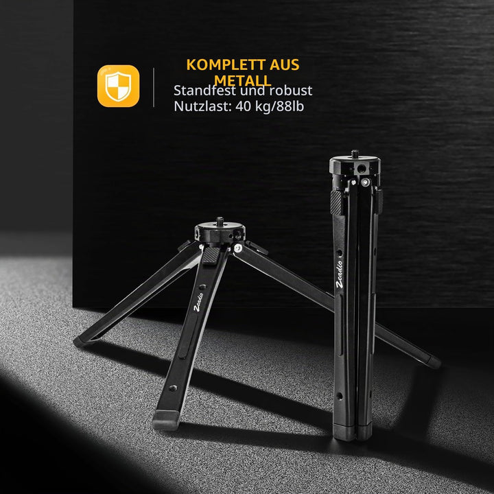 Zeadio Kamerastativ-Auflage, 2,4-8,7 Zoll (6,1-22 cm) höhenverstellbare Stativhalterung mit 360-Grad