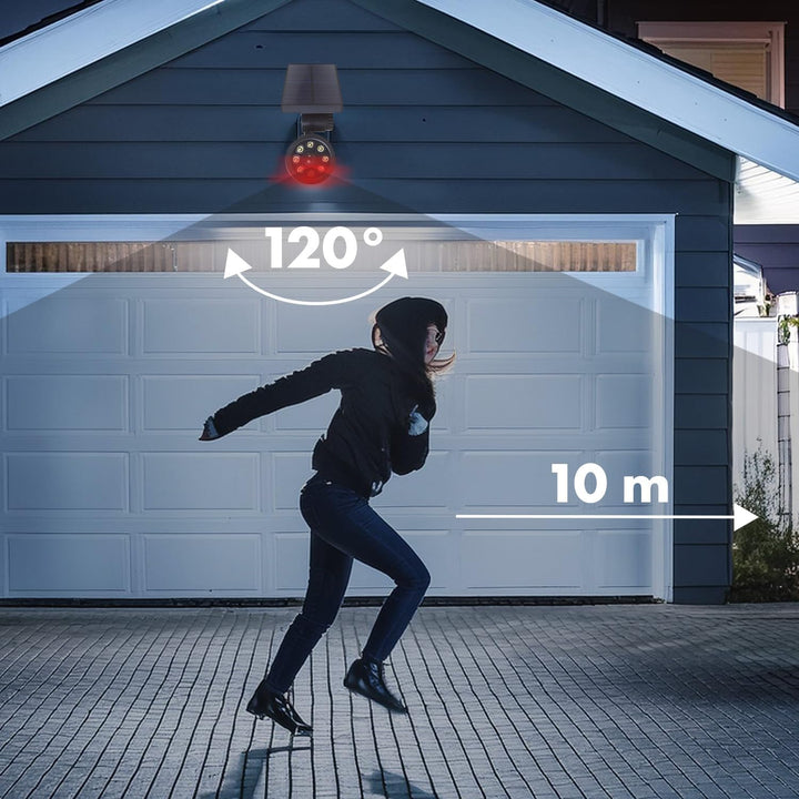 Maclean Solar Kamera-Attrappe mit Bewegungsmelder und LED-Licht | IP Überwachungskamera Attrappe mit