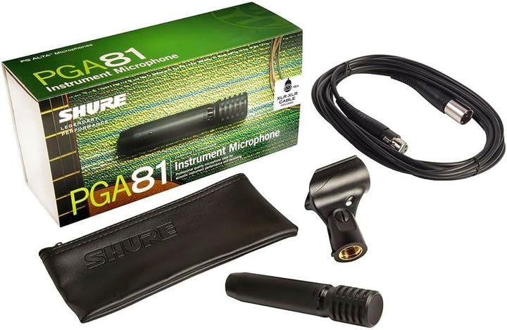 Shure Dynamisches Instrumentenmikrofon mit Nierencharakteristik, inkl. XLR-Kabel, PGA81-XLR, Schwarz