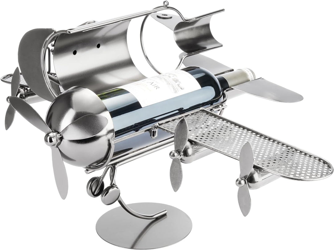 BRUBAKER Flaschenhalter Paar im Flieger Metall Skulptur Geschenk mit