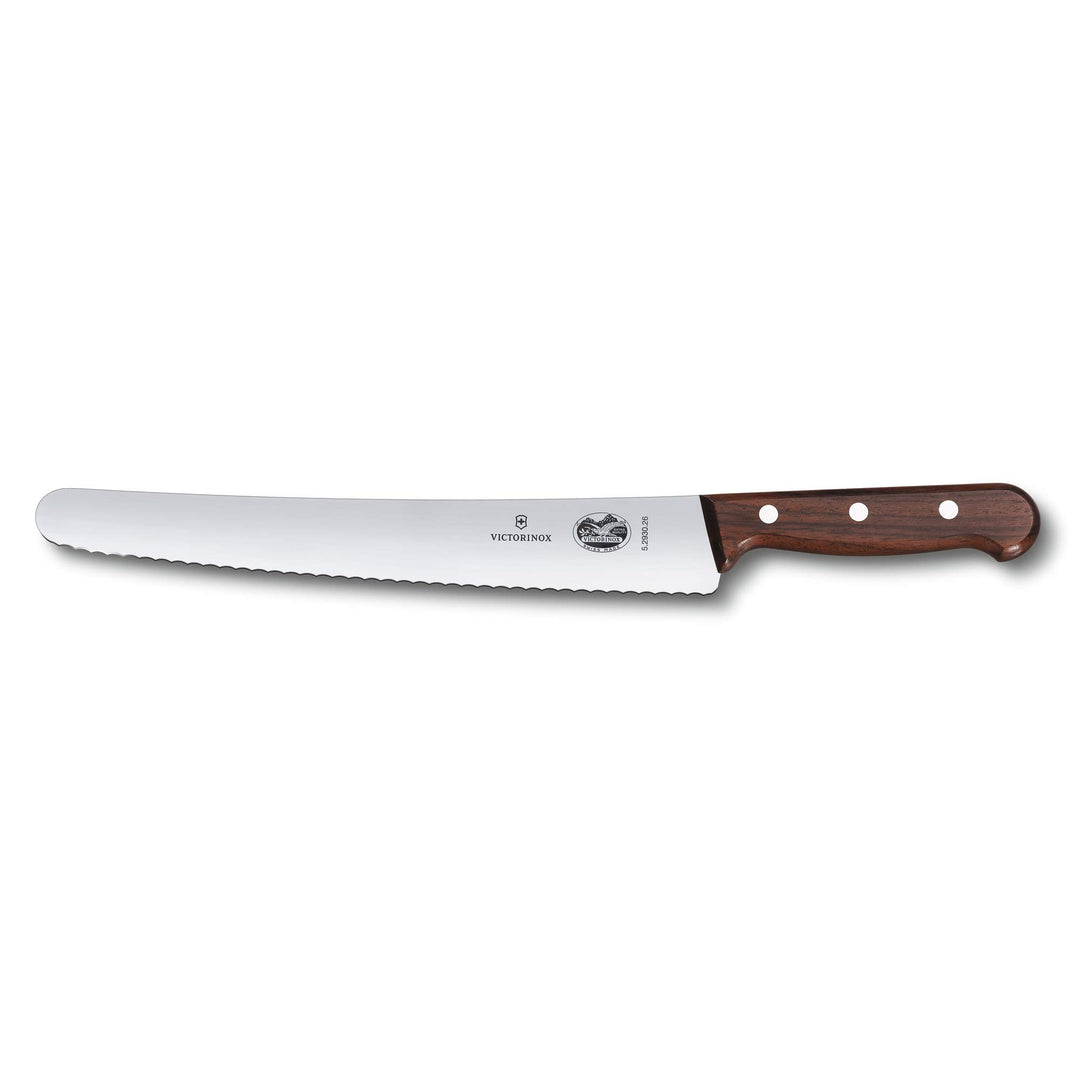 Victorinox Wood, Brot- und Konditormesser, Küchenmesser, Wellenschliff, Extra Scharfe Klinge, Swiss