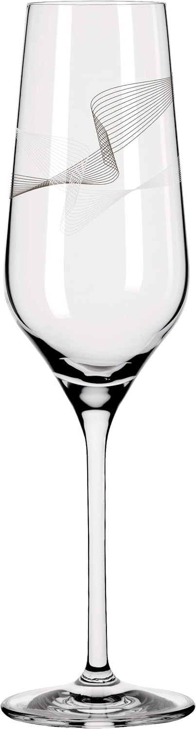 RITZENHOFF 3711002 Champagnerglas 250 ml – Serie Kristallwind Set Nr. 2 – 2 Stück mit Windillustrati