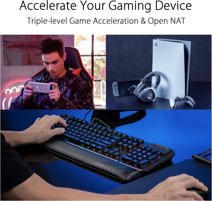 ASUS ROG Rapture GT6 AX10000 2er Set Tri-Band Gaming Mesh WiFi System kombinierbarer Router (Tetheri
