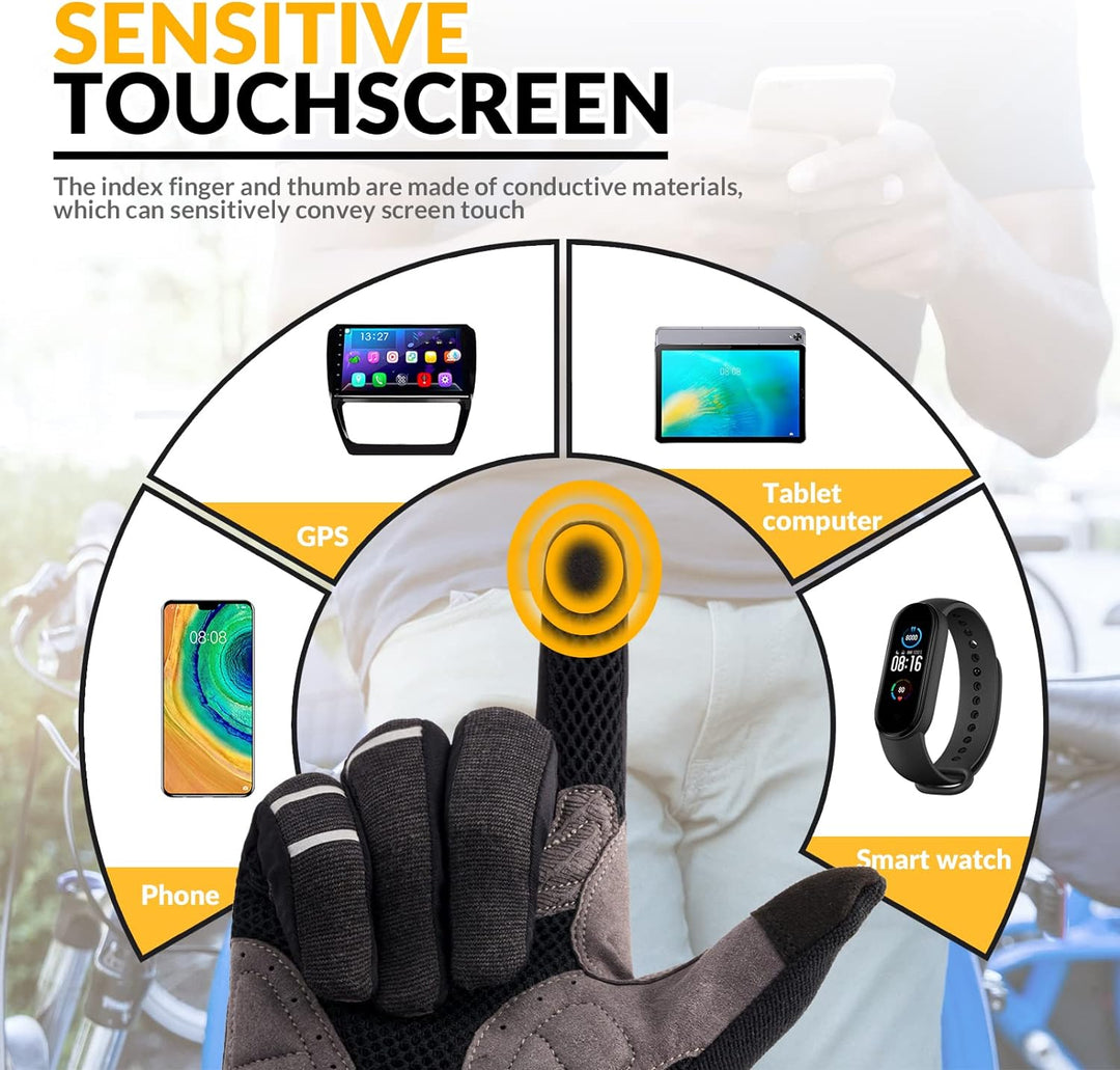 ROCKBROS Fahrradhandschuhe Herren Damen Radsporthandschuhe Winddichte Touchscreen Handschuhe rutschf