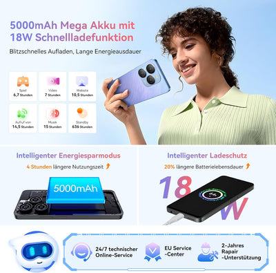 Blackview Shark 9 Handy 5G 24GB+256GB /2TBTF, 2.7GHz Octa Core, Super PD 50MP AI Fotoalbum, Android