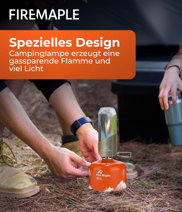 Fire-Maple Gaslampe Gaslaterne für Camping & Outdoor [NUR 140g] - Gas Lampe aus Edelstahl, eloxierte