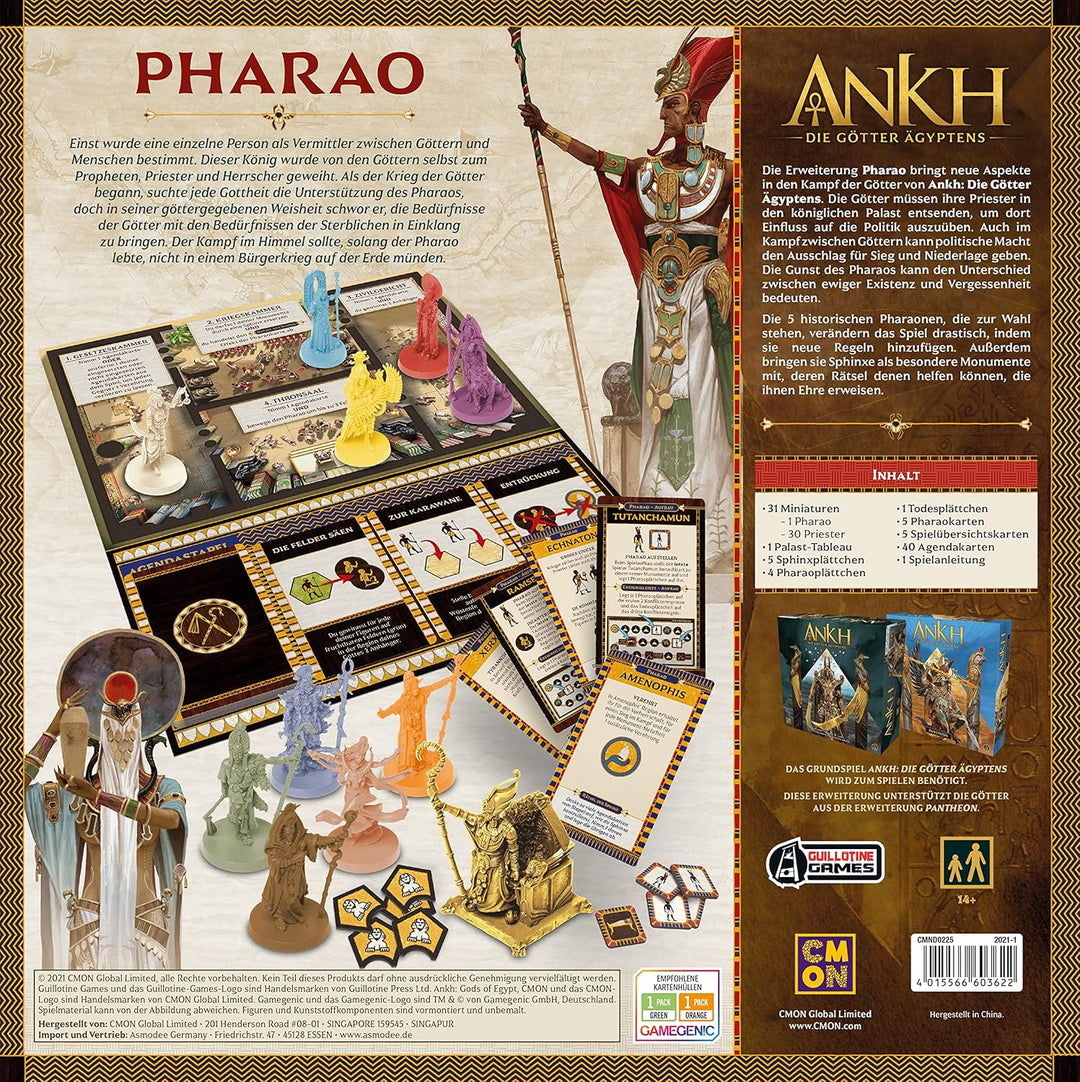 Asmodee | CMON | Ankh – Pharao | Erweiterung | Kennerspiel | Strategiespiel | 2-5 Spieler | Ab 14+ J