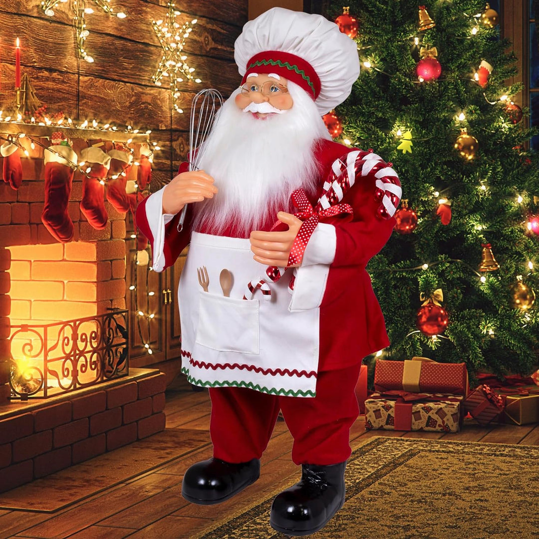 Christmas Paradise Stehender Weihnachtsmann Johann Konditor Rot Weiss Deko-Figur Nikolaus (80cm), 80