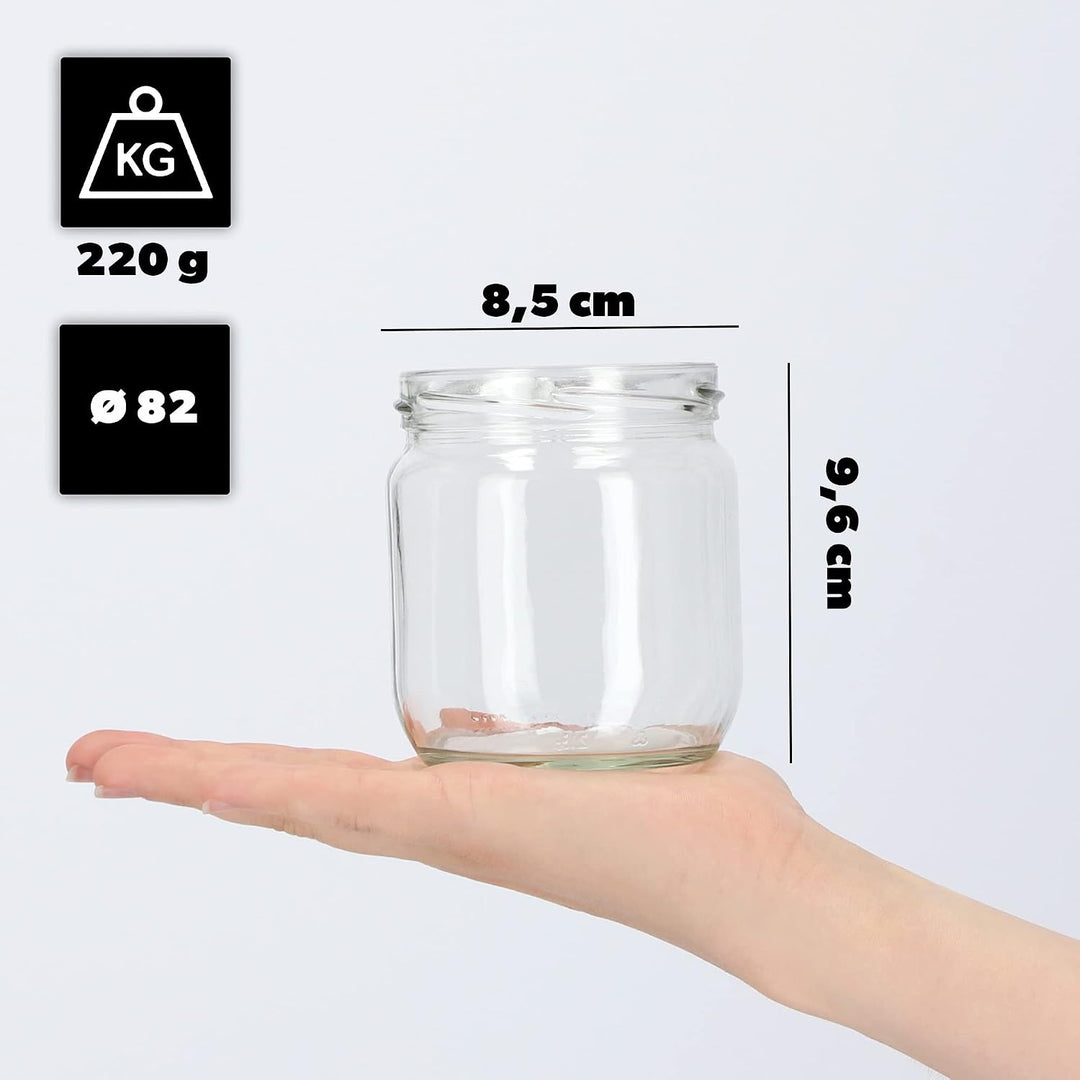KADAX Einmachgläser 425ml TO82, Sturzgläser Mason Jar mit Schraubdeckel, Luftdichte Twist-off Gläser