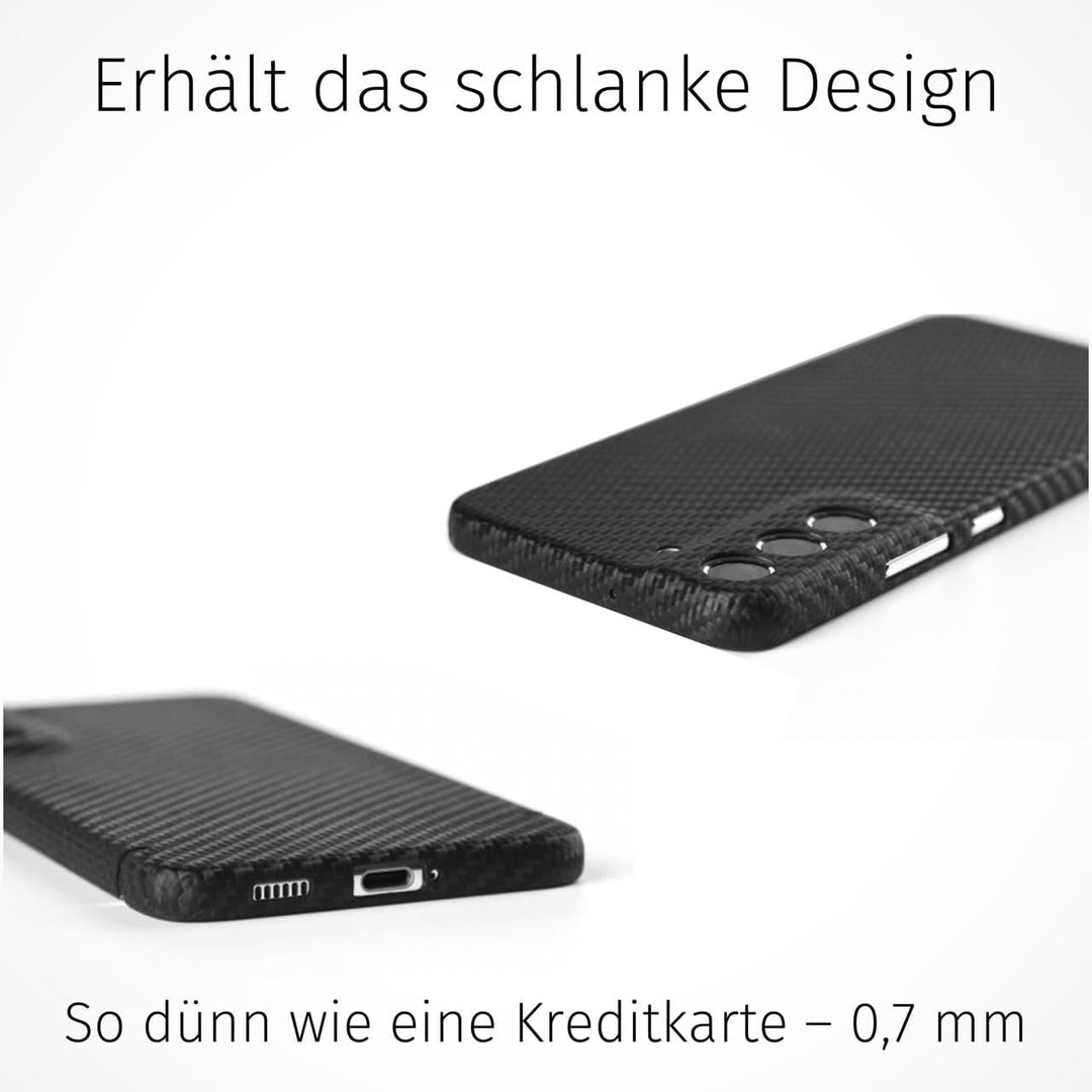 FILONO Samsung Galaxy S21+ Carbon Hülle, ultradünn, hochwertig, schwarz-matt-chic, S21+