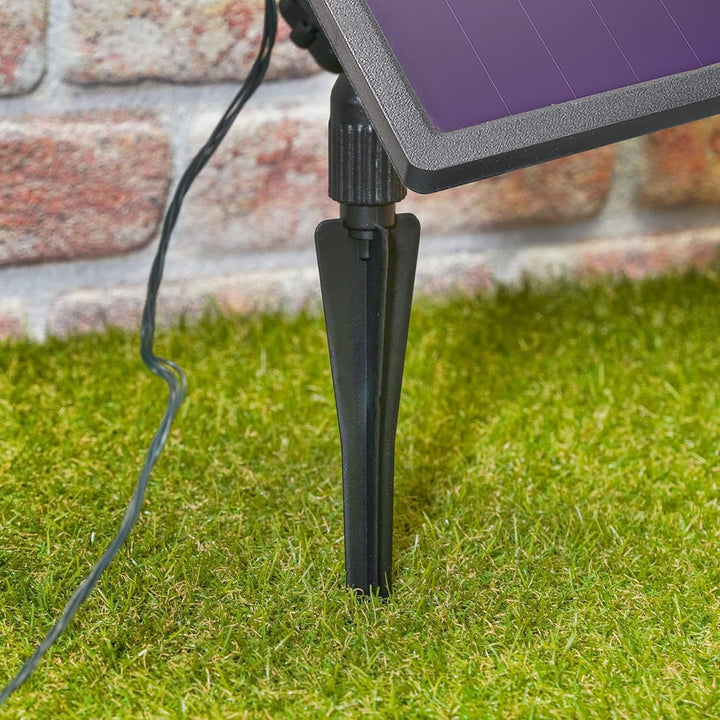 esotec Solar Cluster Lichterkette, 2,7m, 200 Micro LEDs warmweiss, Zuleitung 3m, LiFePo4 Akku, Solar
