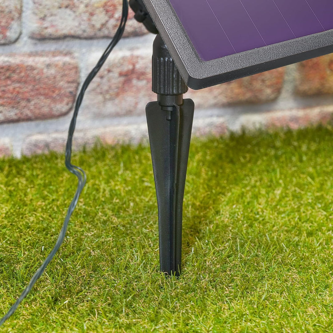 esotec Solar Cluster Lichterkette, 2,7m, 200 Micro LEDs warmweiss, Zuleitung 3m, LiFePo4 Akku, Solar