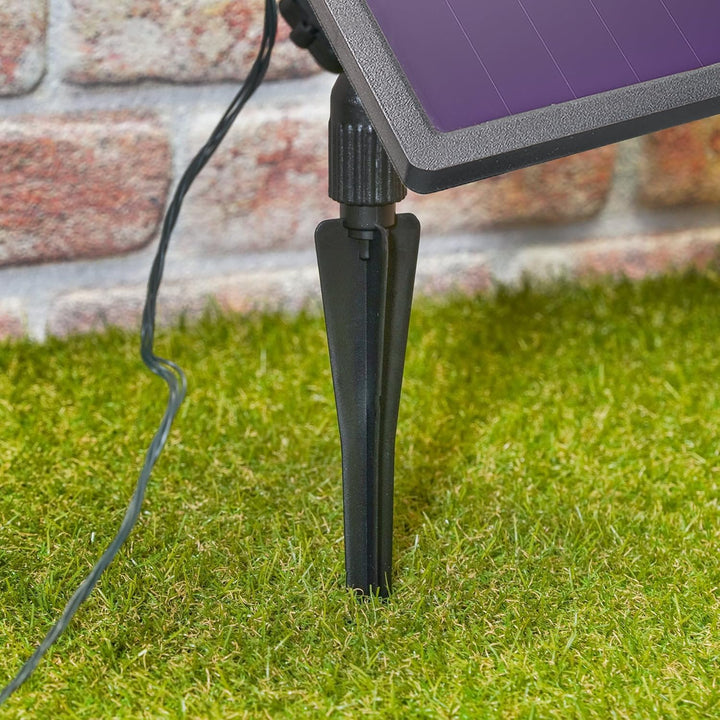 esotec Solar Cluster Lichterkette, 2,7m, 200 Micro LEDs warmweiss, Zuleitung 3m, LiFePo4 Akku, Solar