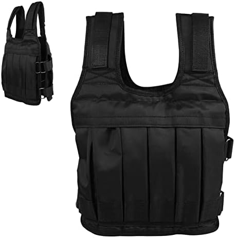 50 Kg Gewichtsweste, Trainingsgewichtsweste mit 12 Taschen und Schaumstoffpolster, Verstellbare Gürt