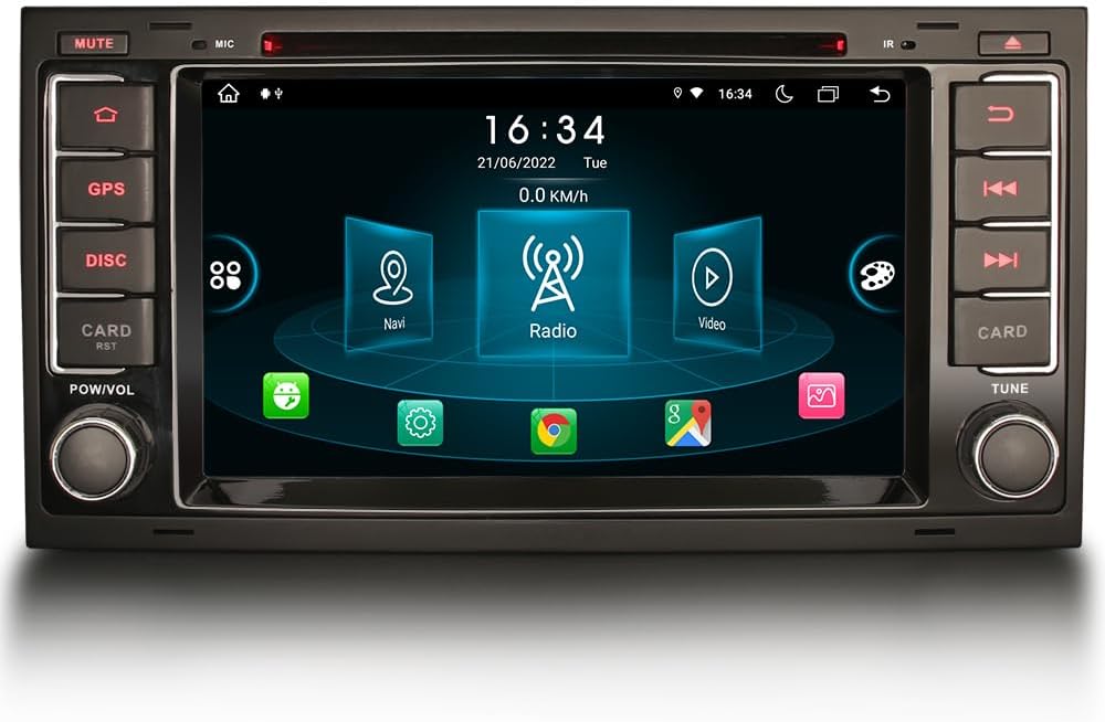 Erisin 7 Zoll 8-Kern 4GB+64GB Android 14 Autoradio Bluetooth GPS Navigation Für VW T5 Transporter Mu