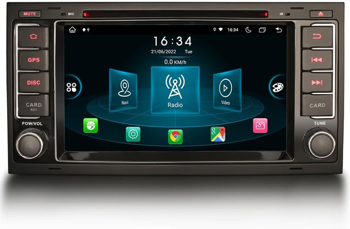 Erisin 7 Zoll 8-Kern 4GB+64GB Android 14 Autoradio Bluetooth GPS Navigation Für VW T5 Transporter Mu