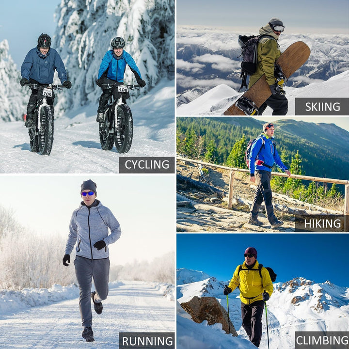 BALEAF Herren Fahrradhose Thermo Fleece Radhose Wasserdicht Winddicht Softshellhose Warm Wanderhose