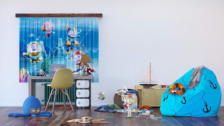 AG Design Paw Patrol zur Rettung, Vorhänge für Kinderzimmer, 2 Teile, Mehrfarbig, 180 x 160