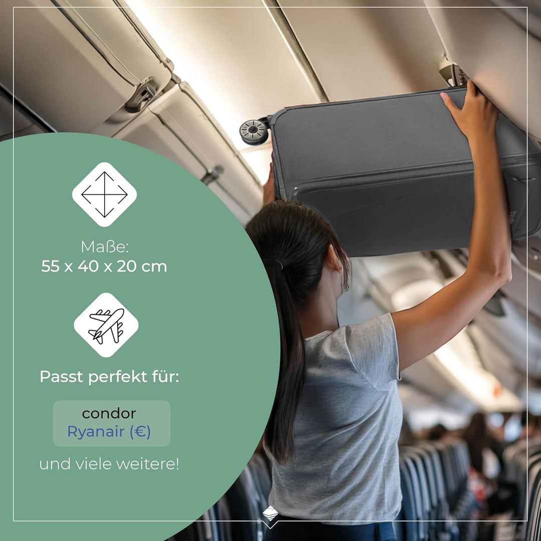 Travelite Handgepäck Koffer mit 2 Rollen für Condor + Ryanair, integriertes Zahlenschloss, Bordtroll