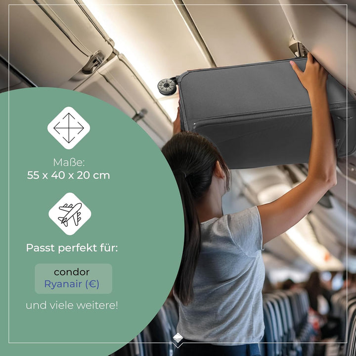 Travelite Handgepäck Koffer mit 2 Rollen für Condor + Ryanair, integriertes Zahlenschloss, Bordtroll