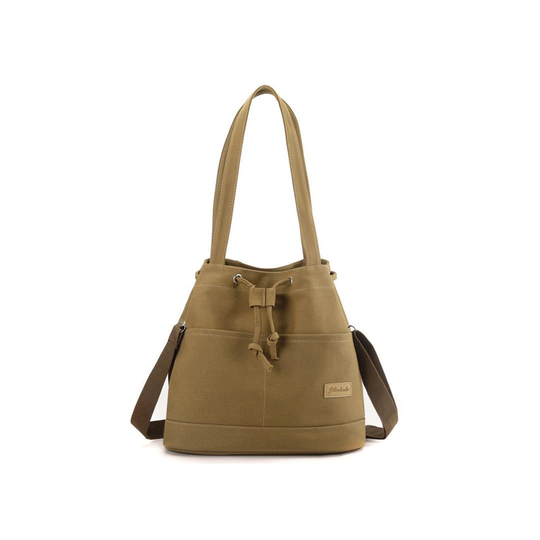 CORIOS Damen Eimer Taschen Kordelzug Handtasche Canvas Schultertasche Grosse Kapazität Umhängetasche