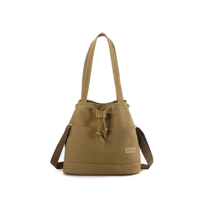 CORIOS Damen Eimer Taschen Kordelzug Handtasche Canvas Schultertasche Grosse Kapazität Umhängetasche
