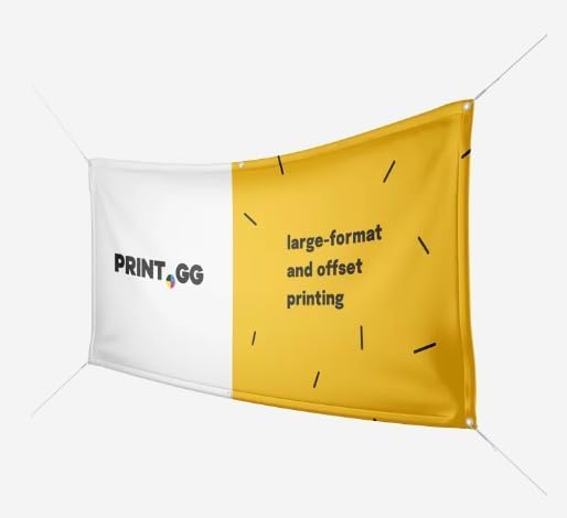 PRINT.GG Personalisierter Werbebanner - Gestalten Sie Ihr eigenes Banner mit Text, Grafik und Farben