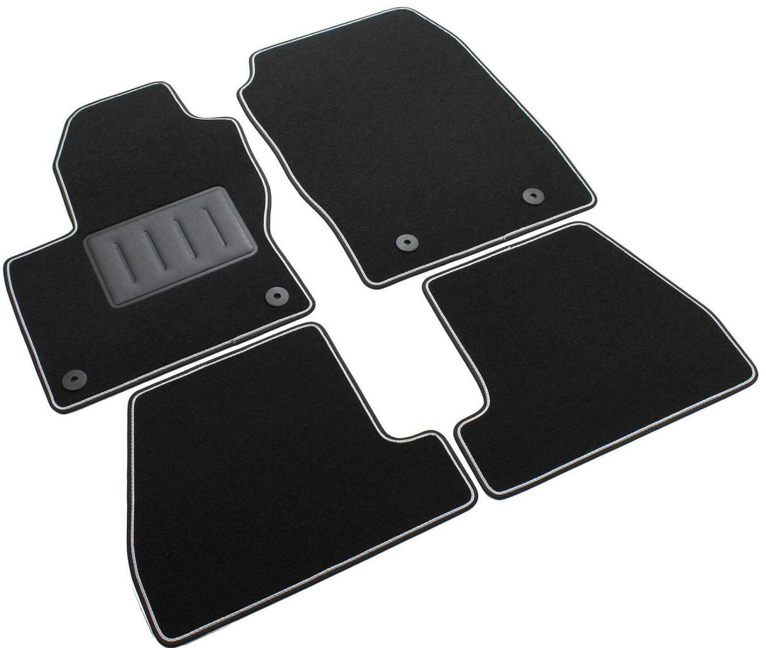 Das Teppich Auto, sprint01305, FuÃŸmatten Teppiche Schwarz rutschfest, verstÃ¤rkter Rand, zweifarbig