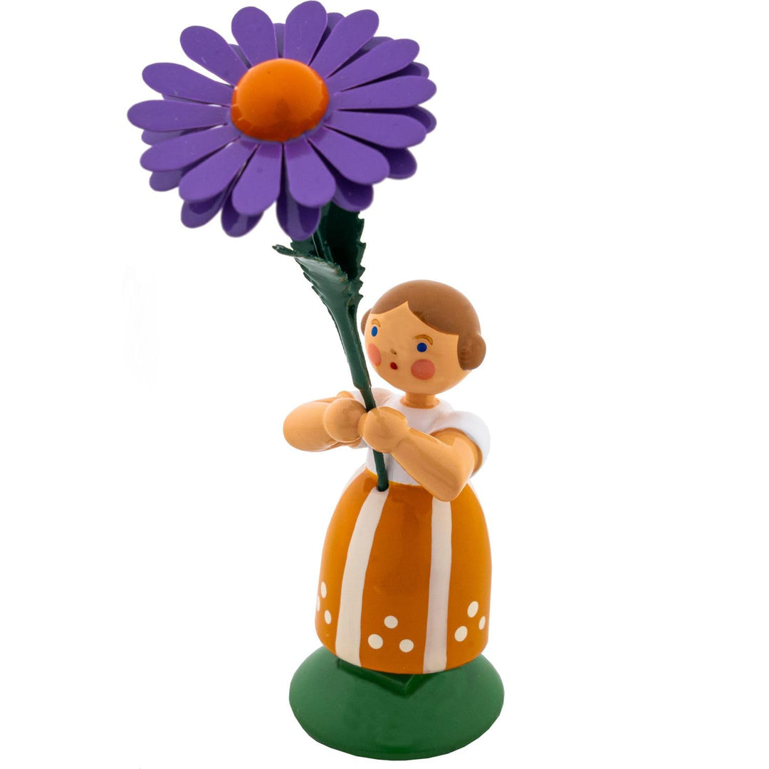Jan Legler | Wiesenblumenmädchen Blumenkinder | Handwerkskunst aus dem Erzgebirge | Holzfigur Frühli
