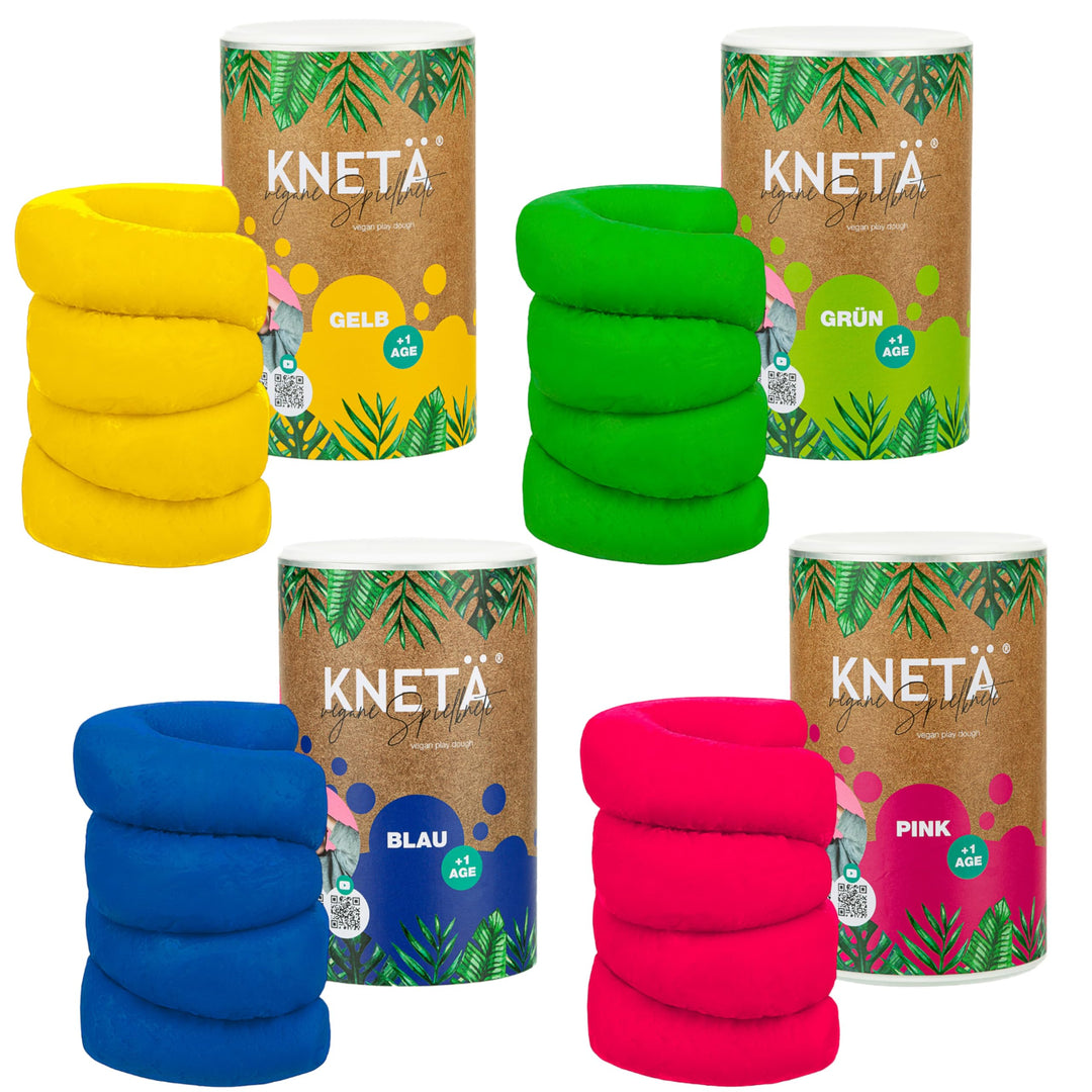 KNETÄ KNET Set I SPARBUNDLE I XXL Papierdose (1.000g) - Vegane Spielknete für Kinder ab 1 Jahr I Mad