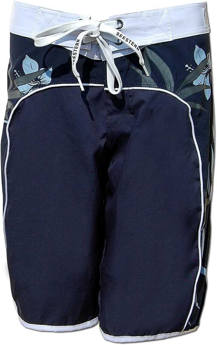 SEESTERN Damen Microstrech Boardshorts Surfshorts Boardshort Badehorts XS-4XL /2123 3XL Blau, 3XL Bl