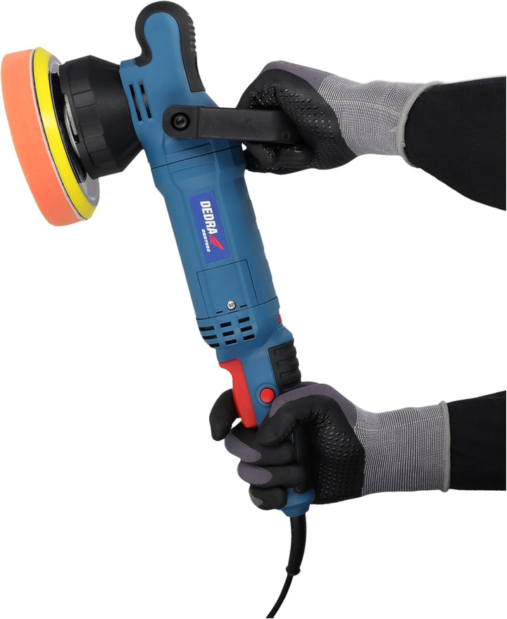 Exzenter-Rotationspoliermaschine, elektrisch, DEDRA, Leistung 900 W, Drehzahl 800-4000 U/Min, Pads ø