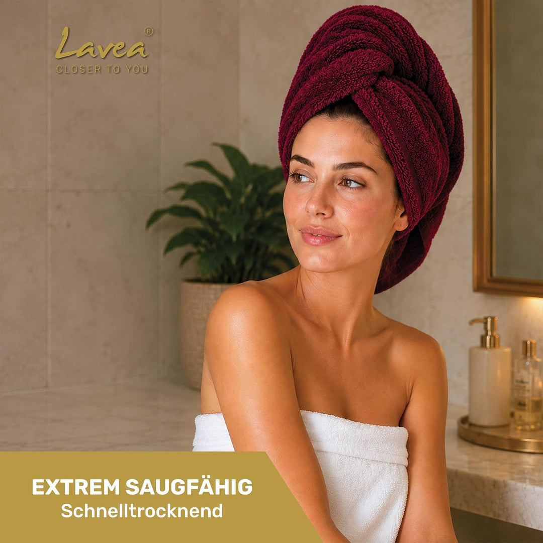 Lavea® 4er Set Handtuch 50x100 cm – Saugstarke und Weiche Handtücher aus 100% Baumwolle, Frottierser