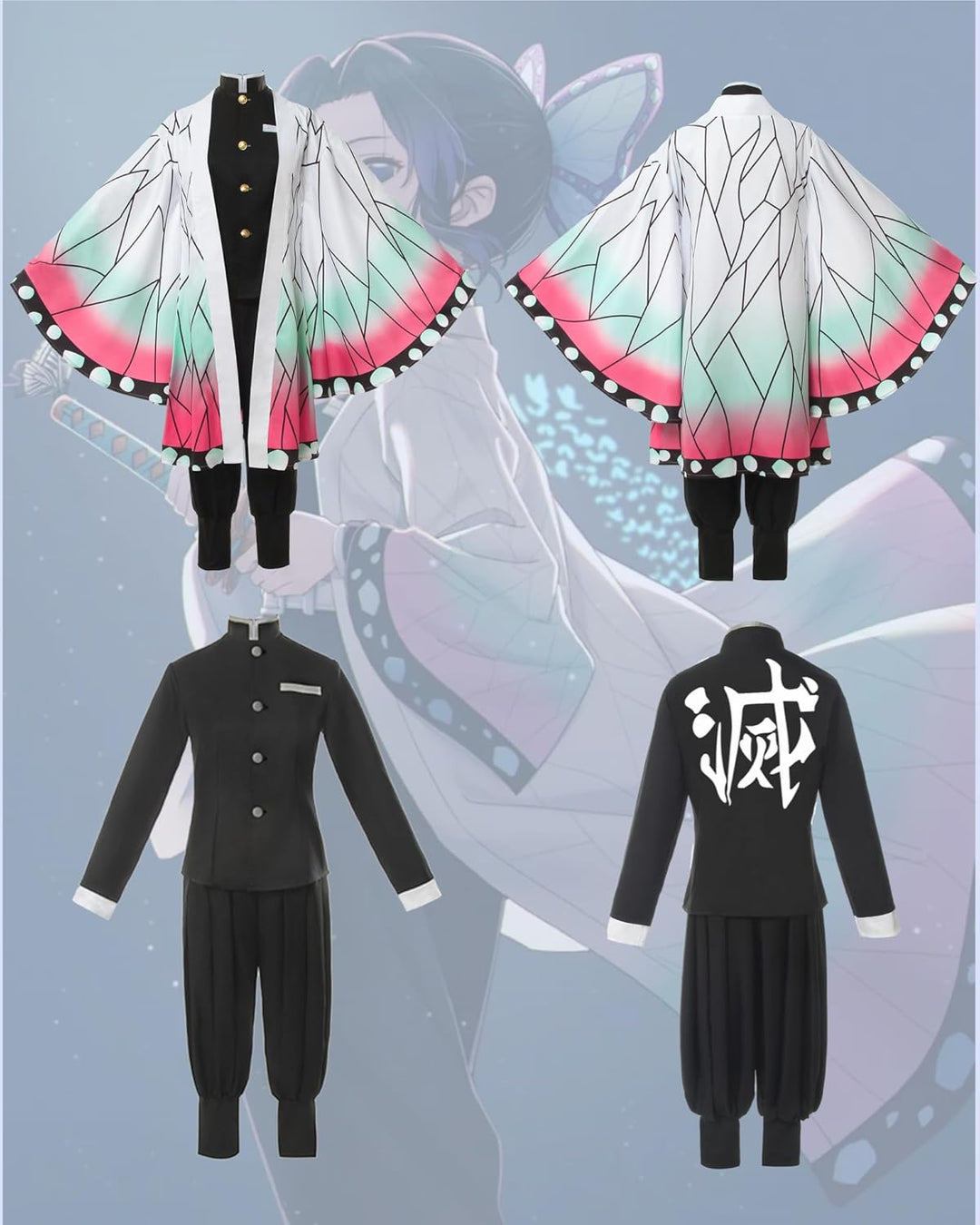 FCCAM Agatsuma Zenitsu Cosplay Kimono Vollständiger Satz Anime Zenitsu Cosplay Kostüm Erwachsene Wei