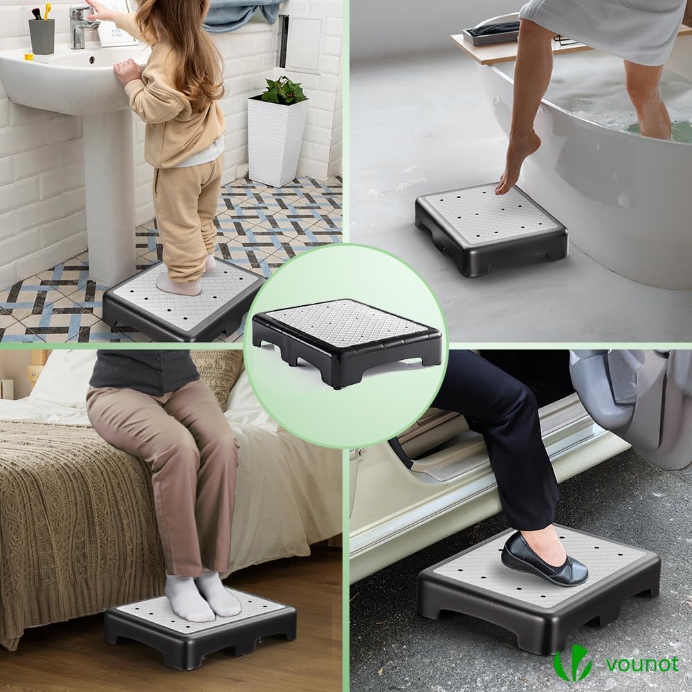 VOUNOT Trittstufe Indoor & Outdoor, rutschfeste und tragbare Fussbank für ältere Menschen, One Step