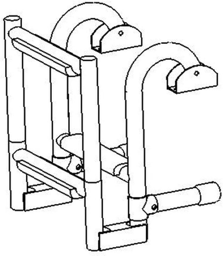 Badeleiter 1 plus 2 Stufen Bootsleiter klappbar Edelstahl 180° 250x645mm 1 + 2, 1 + 2