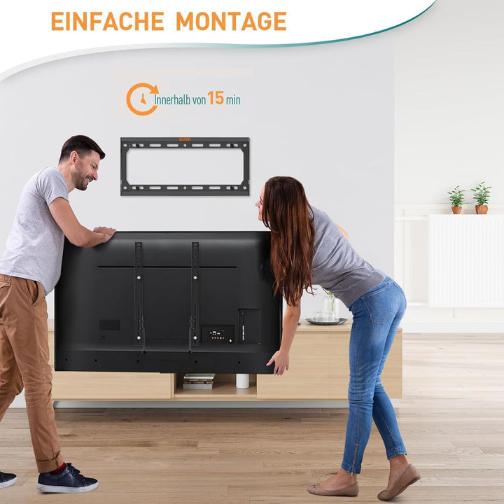 ELIVED Feste TV Wandhalterung für die meisten 26-60 Zoll Flach & Curved Fernseher, Ultra Slim TV Hal