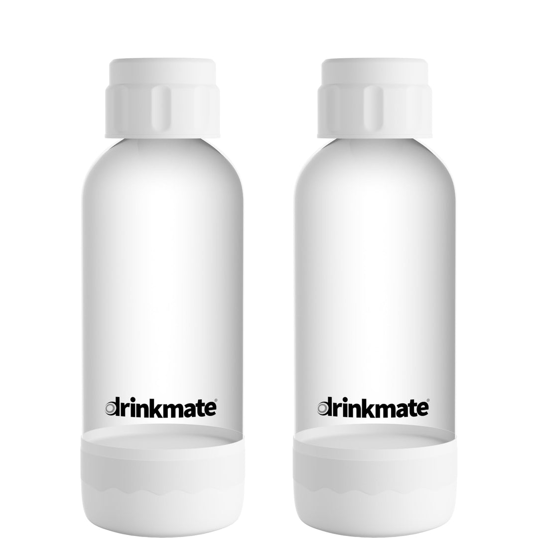 DrinkMate Sprudelflaschen, 2 x 0.5L PET, BPA Frei, Weiss