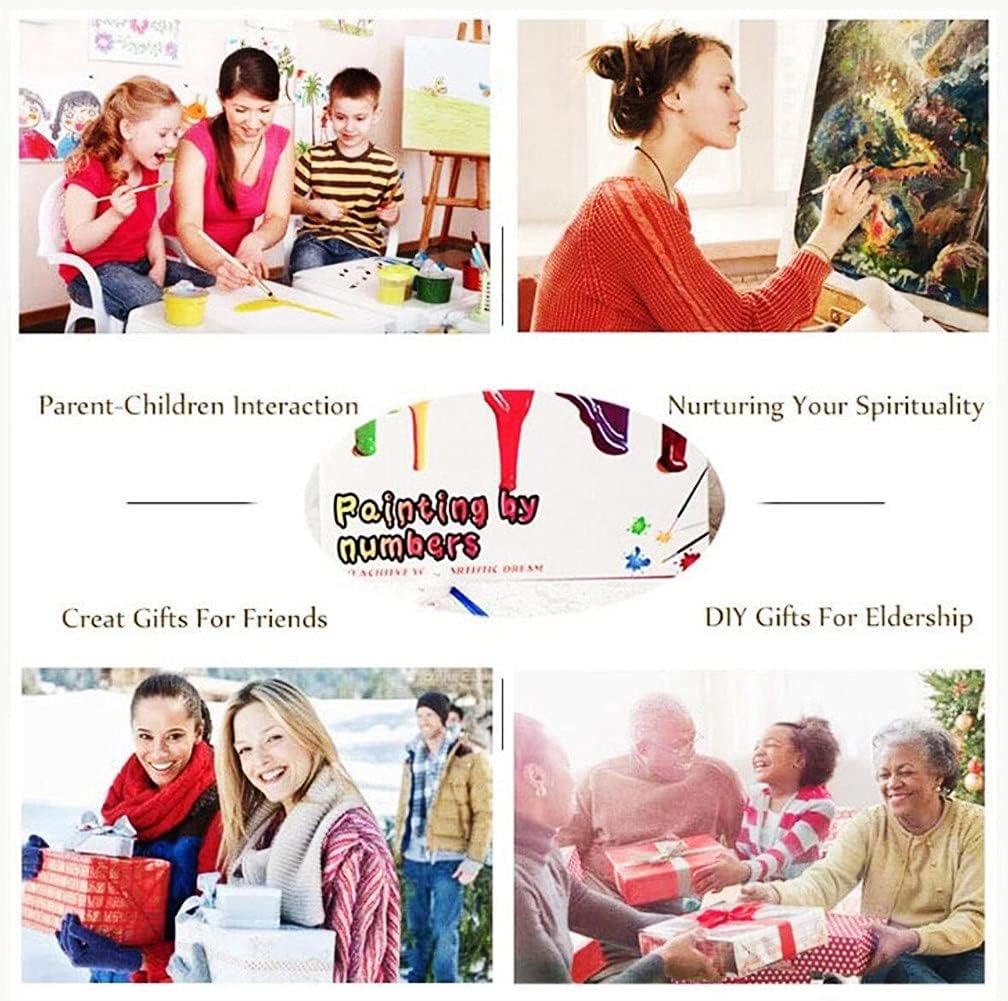 Meecaa Malen nach Zahlen Leopard Tier Blume Kit für Erwachsene Anfänger DIY Ölgemälde 40,6 x 50,8 cm