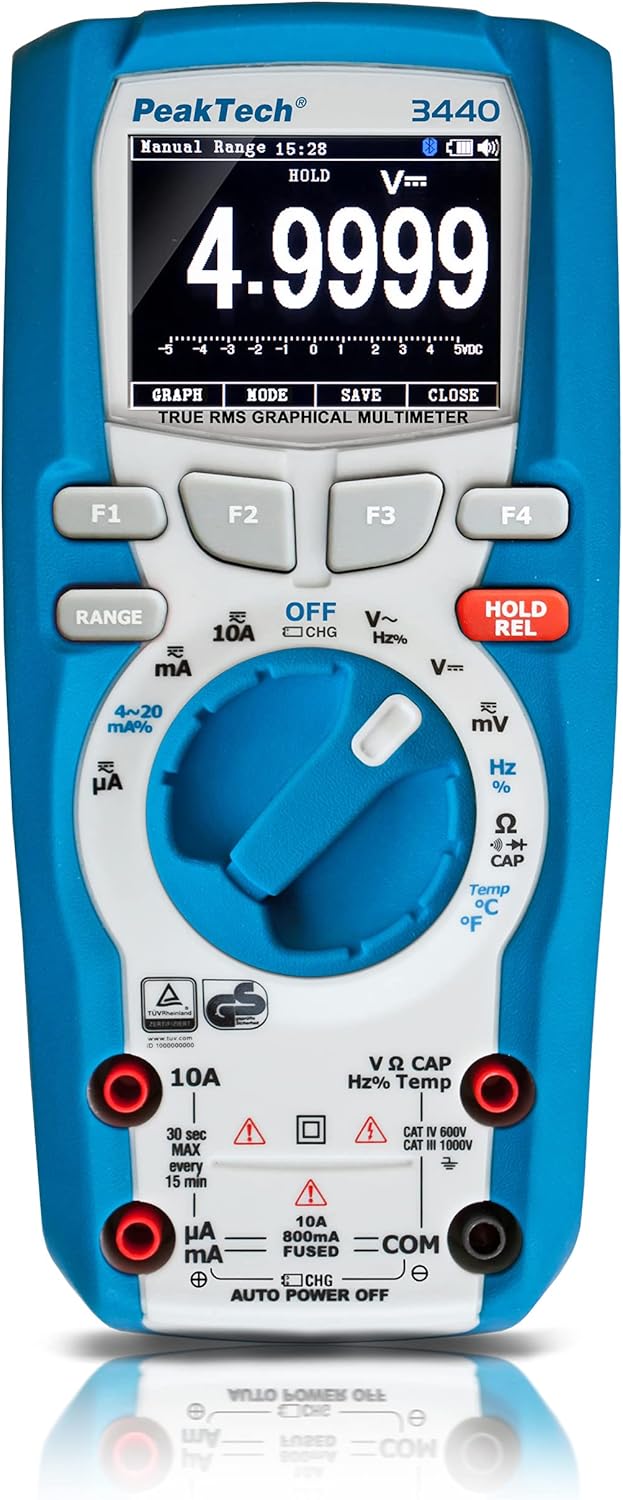 PeakTech 3440 – True RMS Digital Multimeter mit 4.0 Bluetooth & Grafik-Display CAT III 1000 V & P 42